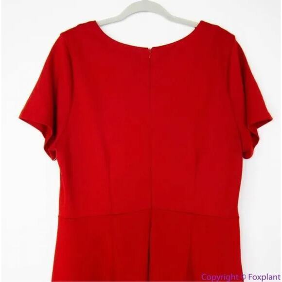 Eloquii Double Breasted Gold Button Red fit and flare Dress, 20 - Picture 6 of 15